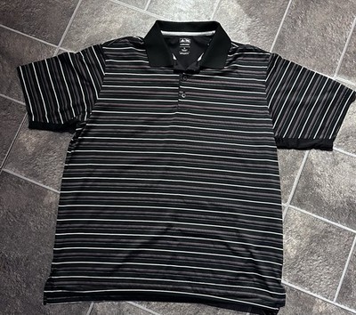 Climax Cool  Black Striped Adidas Golf shirt  Sz XL  Side Seam 21  New