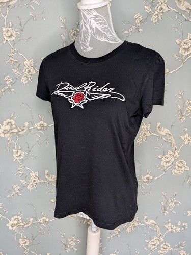 Diesel Womens Diesel Rider Logo T-Shirt Size LBlack Short Sleeve Crew Neck - Picture 5 of 9