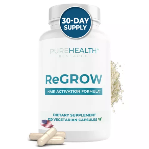 Vitaminas para el crecimiento del cabello ReGrow con biotina, suplemento capilar suministro para 30 días - Imagen 3 de 13