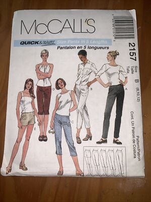 McCalls 2157 Misses Slim Pants Sewing Pattern 5 Lengths Uncut 8 10 12