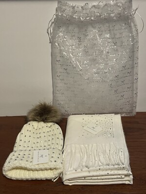 Natalie Mills Rhinestones Bling Beanie & Sparkly Lucia Scarf Set