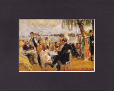 8X10'' Matted Print Art Picture: max Liebermann, Garden Cafe on the Elbe