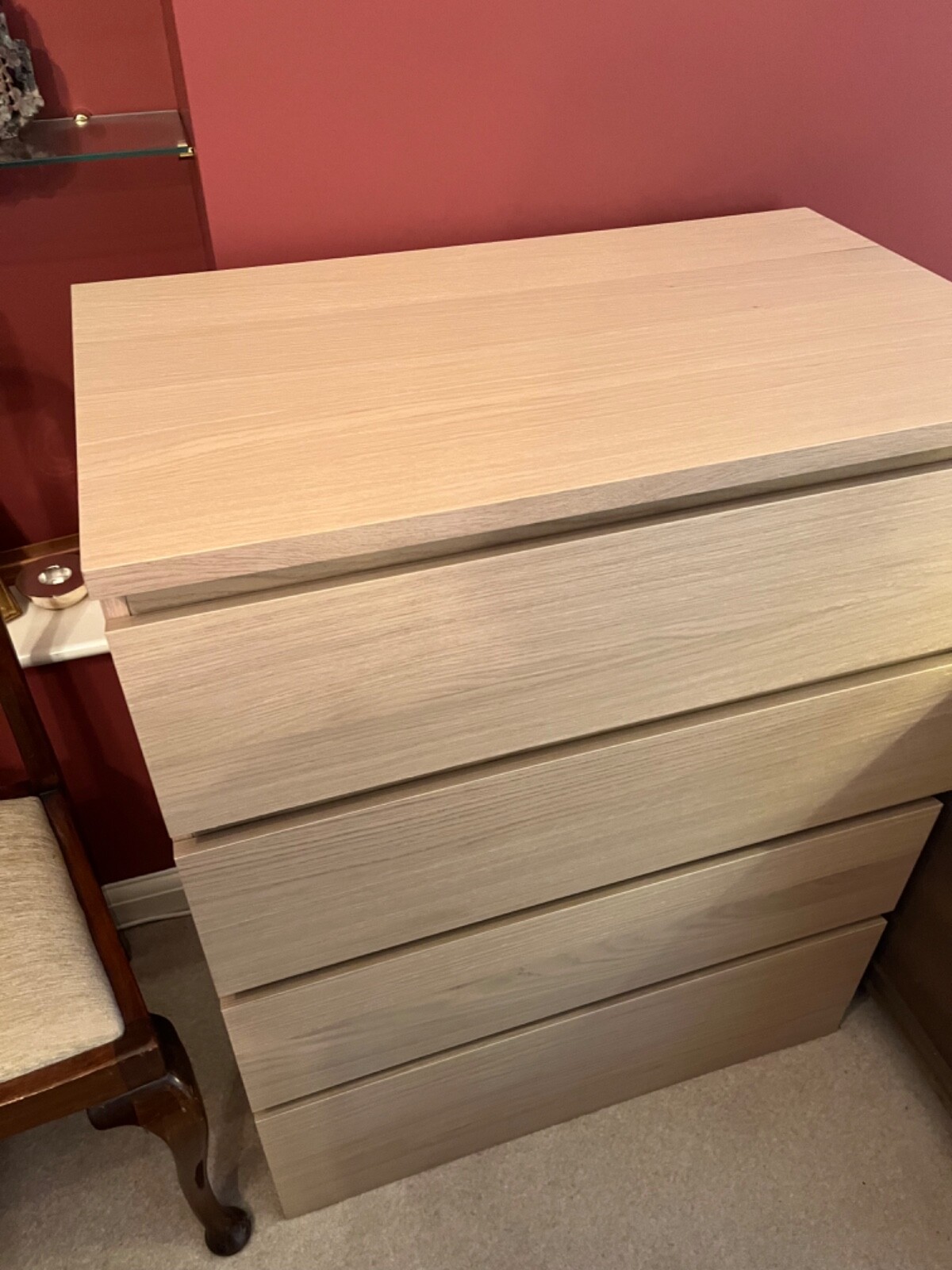 IKEA Malm 4 drawer chest white stained oak veneer RRP £120 eBay