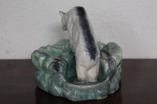 DEKORATIVE FIGURENSCHALE VON DITMAR URBACH "EISBÄR" TSCHECHOSLOWAKEI #10708 - Picture 3 of 6