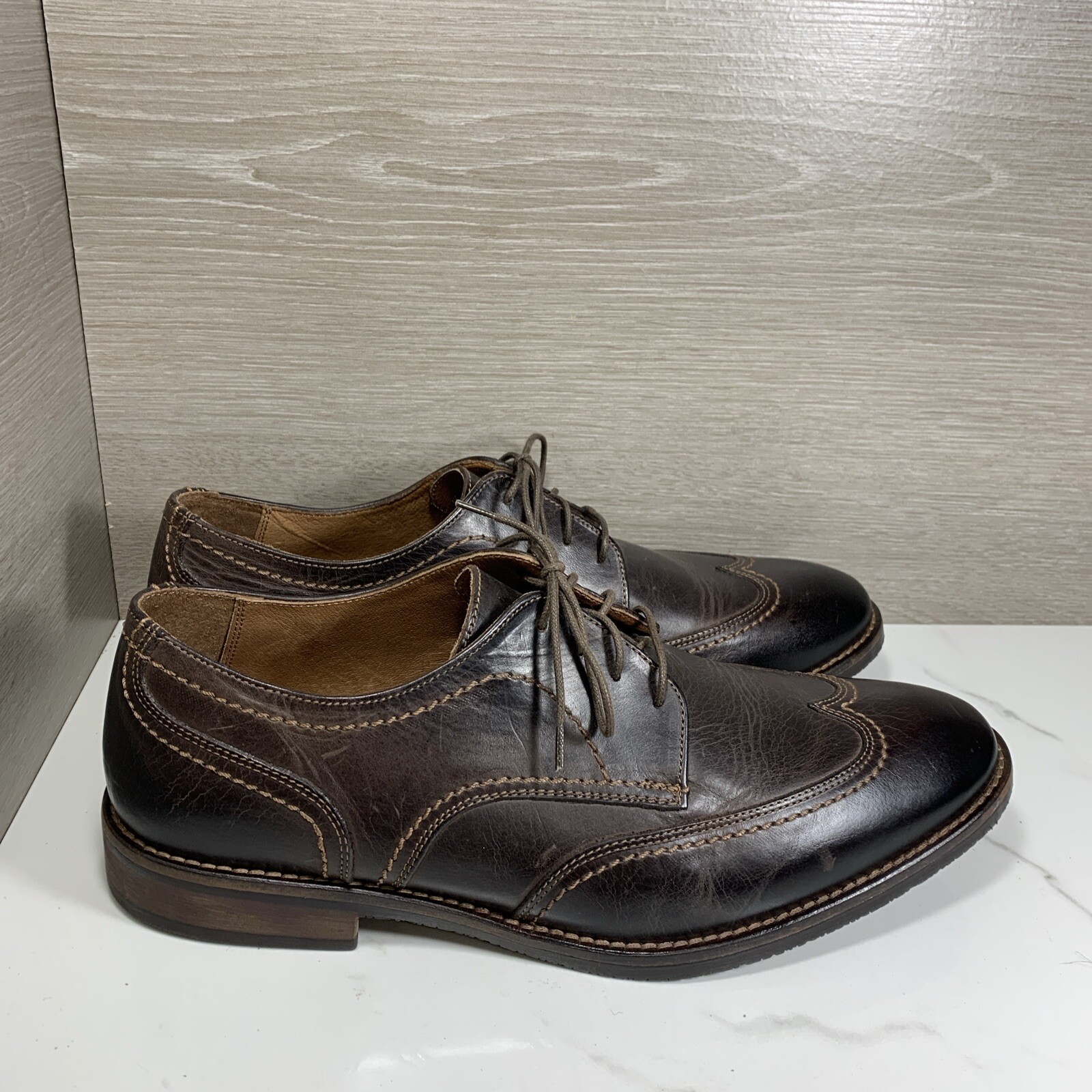 SAOLA Scarpe eleganti derby da uomo 9 M Johnson & Murphy marroni in pelle 59 11822