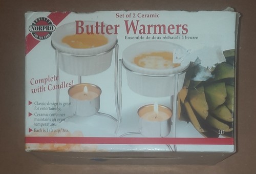 Butter Warmers Norpro Ceramic Set Of 2 - 1/3 Cup Capacity - Picture 9 of 10