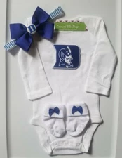 Duke baby/infant 3 pc outfit girl Duke baby/infant clothes duke baby shower girl