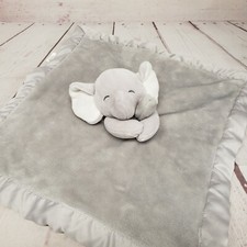 Carters 14x14 Elephant Gray White Baby Lovey Security Blanket 2016 Animal Plush