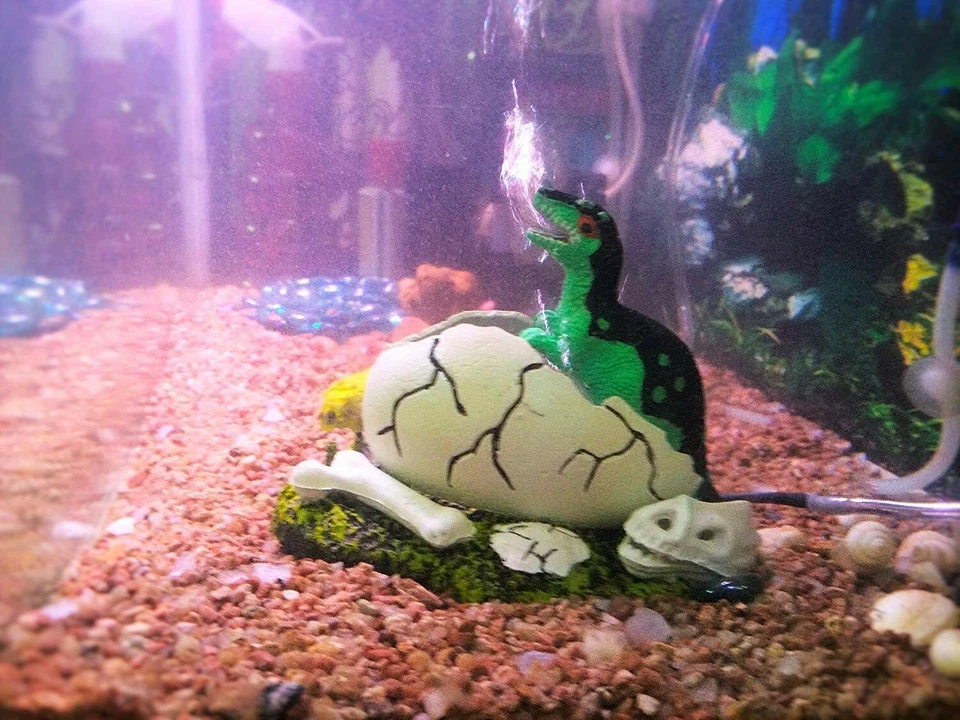 Aquariums Decorations Born Broken Shell Dinosaur with Air-Operated Bubble - Image 2 of 3