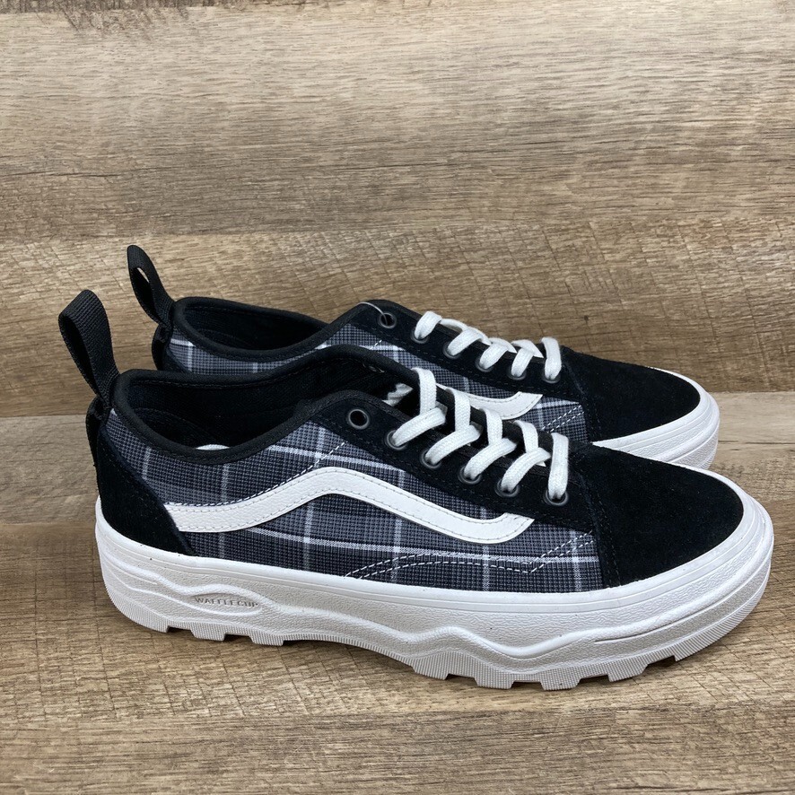 VANS Sentry Old Skool Plaid Black Platform Shoes Womens Mens