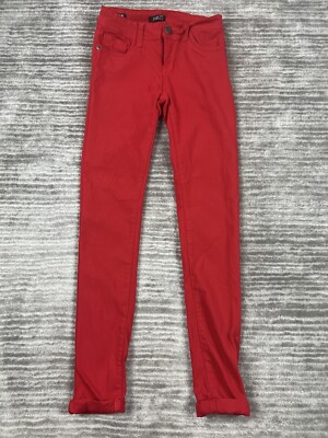 Rue 21 Jeans Womens 5/6 Red Get the Lift Skinny Cuffed Casual
