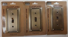 Lot Of 3 E.L.K. Lighting "Antique Brass" Color Single Light Switch Covers #2501