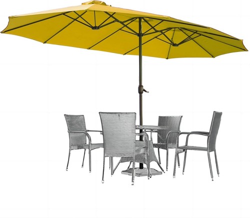 4.5m Gartenschirm Sonnenschirm mit Kurbel Belüftungsöffnungen für Pool Patio - Bild 4 von 38