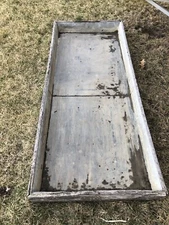 Primitive Farm Feeding Trough, Metal, Antique, 72x29x5H, Raised Garden Bed