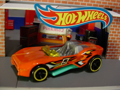 2018 TRACK BUILDER Design CARBONIC orange/turquoise; 5 LOOSE Hot Wheels