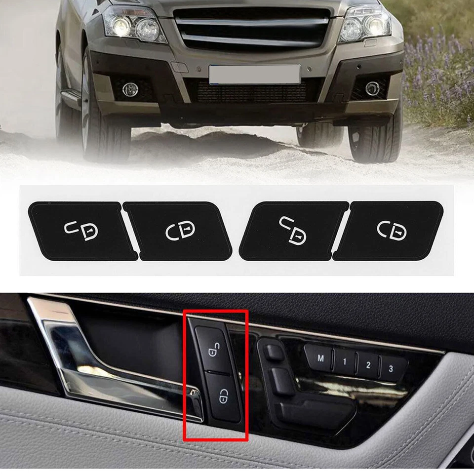 Para Mercedes Benz Botón Reparación Pegatinas Reparación Puerta Dirección Aire Acondicionado Ventana Radio Foto 4 de 4