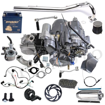 125cc Lifan Semi Auto Engine Motor Kit w/Battery for Z50A CRF50 Trail Bike 140cc