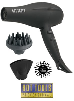 Hot Tools TITAN TURBO IONIC BLACK PRO Nano-Ceramic Professional SALON HAIR DRYER