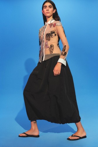 ZARA ICONS NWT EMBROIDERED TULLE SHIRT LIMITED EDITION 4344/900 SHEER TATTOO - Picture 8 of 24