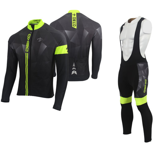 Completo ciclismo Invernale Alta qualità GIALLO divisa Cyclling Felpata |  eBay