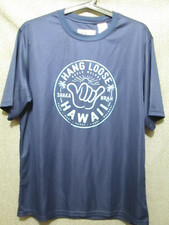 HANG LOOSE HAWAII UV PROTECTION BLUE SURFING TEE T-SHIRT ADULT SMALL