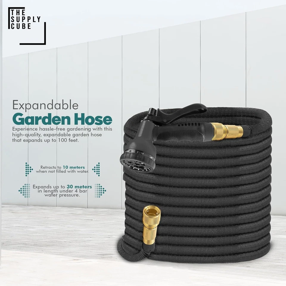 Heavy Duty Expandable Flexible Garden Magic Water Hose Pipe with Water Spray Gun - Image 3 of 4