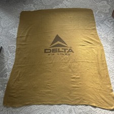 Vintage 1970’s Gold/Mustard Color Delta Air Lines Blanket