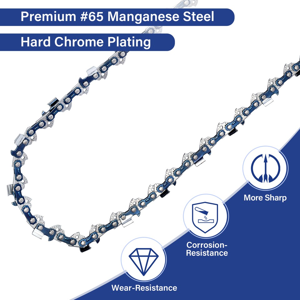 5Pcs 18" inch Chainsaw Chain Blade .325" .058" 72DL Drive Link Full ...