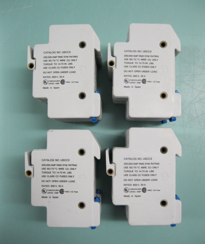 Lot of (4) Gould Ultrasafe USCC3 Class CC 3 Pole Fuse Holder F3 - 第 2/4 張圖片