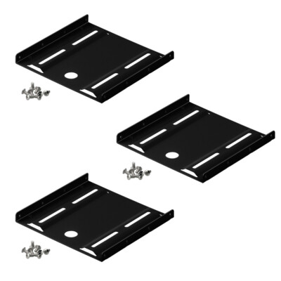 3x Festplatte Einbaurahmen HDD SSD Einbauwinkel 2,5 > 3,5 Montage Metall schwarz