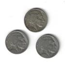1935 buffalo nickel in fine condition plus 1936 and 1939 nickels in average