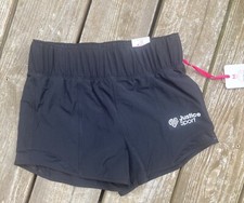 Justice Sport Girls Size M 10 Black Running Gym Mesh Active Sports Shorts NWT