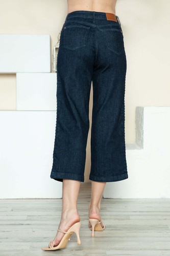 Judy Blue Full Size Side Seam Braid Detail Crop Wide Leg Jeans - Picture 2 of 33