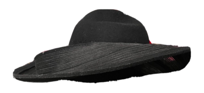VTG Oscar De La Renta Millinery Black Straw Church Wide Up  display picture 1