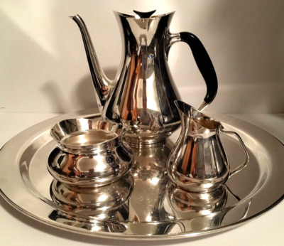 ELA DENMARK STERLING 925S 七宝焼き 盃 5個 シルバー COHR DENMARK EPNS 5 PIECES SILVERPLATED? COFFEE SERVICE VINTAGE