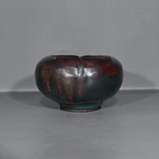 4.5" china old antique porcelain song dynasty jun kiln incense burner