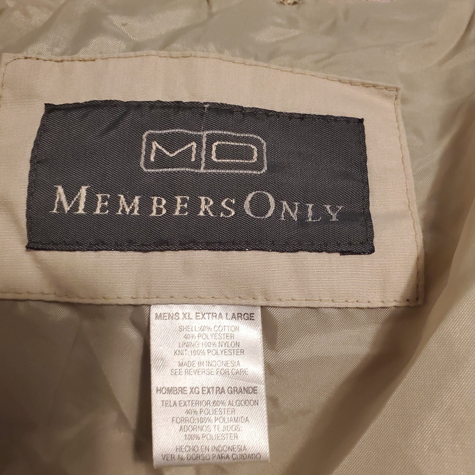 Vintage Members Only Classic Khaki Men's Jacket XL eBay