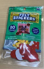 Felt Stickers Fabric Crafts letters and numbers Fuzzy Craft 80 pcs New