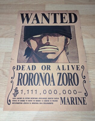 Poster Forschungsbericht Roronoa Zoro One Piece Wanted Prime Format A3