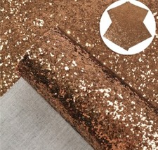 Chunky Coffee Brown GLITTER FAUX LEATHER SHEET 8"x12" 1043367