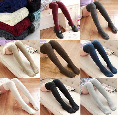 Women Over Knee Cable Knit Long Socks 