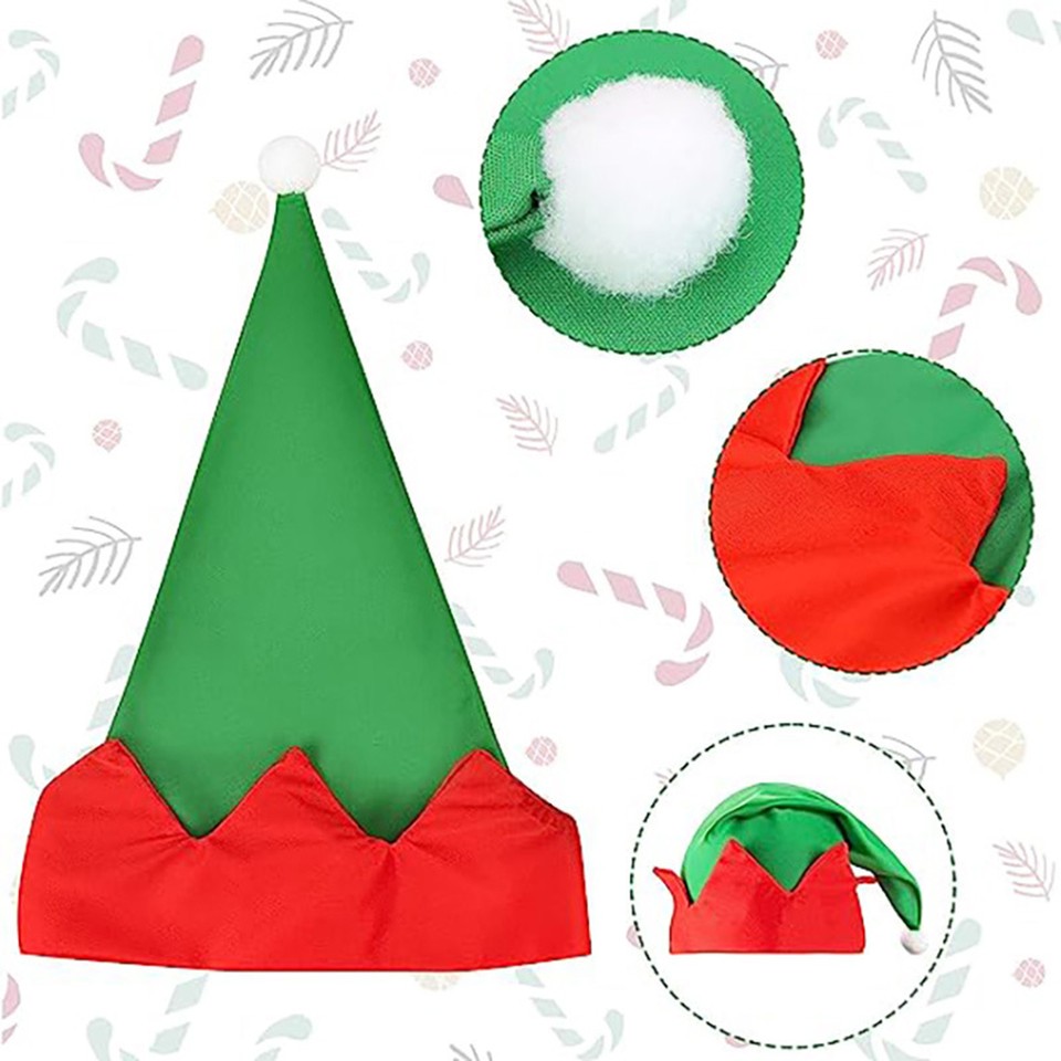 Christmas Elf Apron Hat Set Birthday Gift Festive Chef with Jingle Bell