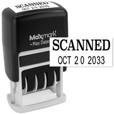 Self Inking Rubber Date Office Stamp Scanned Phrase Black Ink 12 Year Band