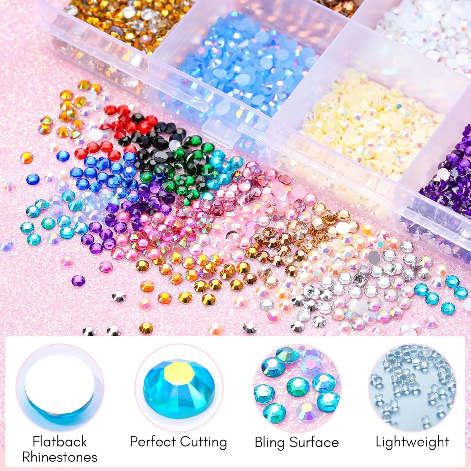 Makartt Nail Rhinestone Glue Kit: 15ml Strong Gems Adhesive Gel with 3360pcs... 