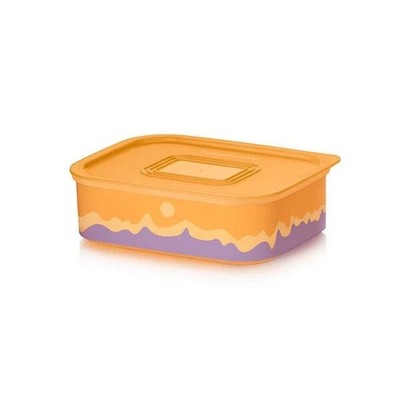 TUPPERWARE Quadro Sonne 500 ml orange lila mit Muster Dose Vorratsdose Ultimo