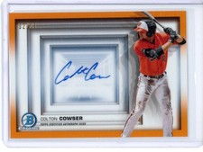 Colton Cowser Bowman in 3D Autographs Orange Refractors /25 2022 Bowman #BDB-CC