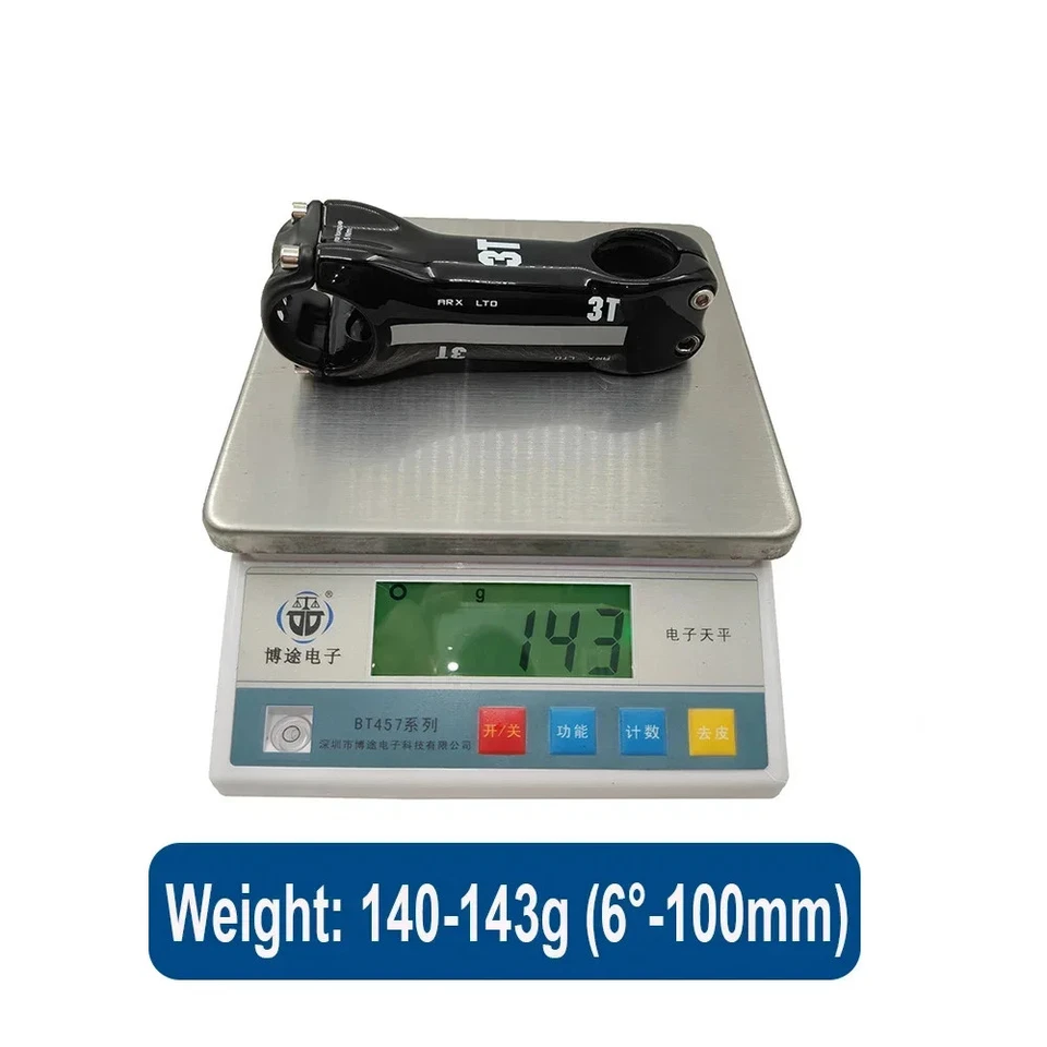 3T Road Bike Stem Carbon Fiber Mtb Bicycle Stem Angle 6/17 Degree 28.6mm Parts - Image 2 of 4