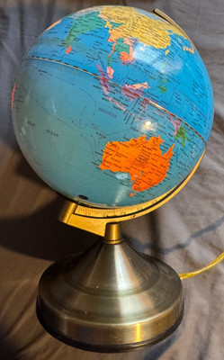 9'' Electric Globe Touch Light Lamp Nightlight World Earth 3 Levels Brightness