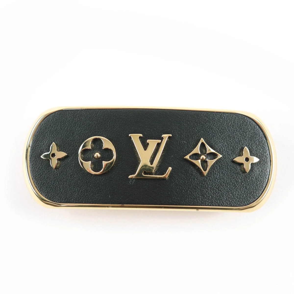 Louis Vuitton Dark Brown & Gold Inclusion Hair Clip/Barrette LOUIS VUITTON, a black acrylic and gold hair clip. - Bukowskis main image 2