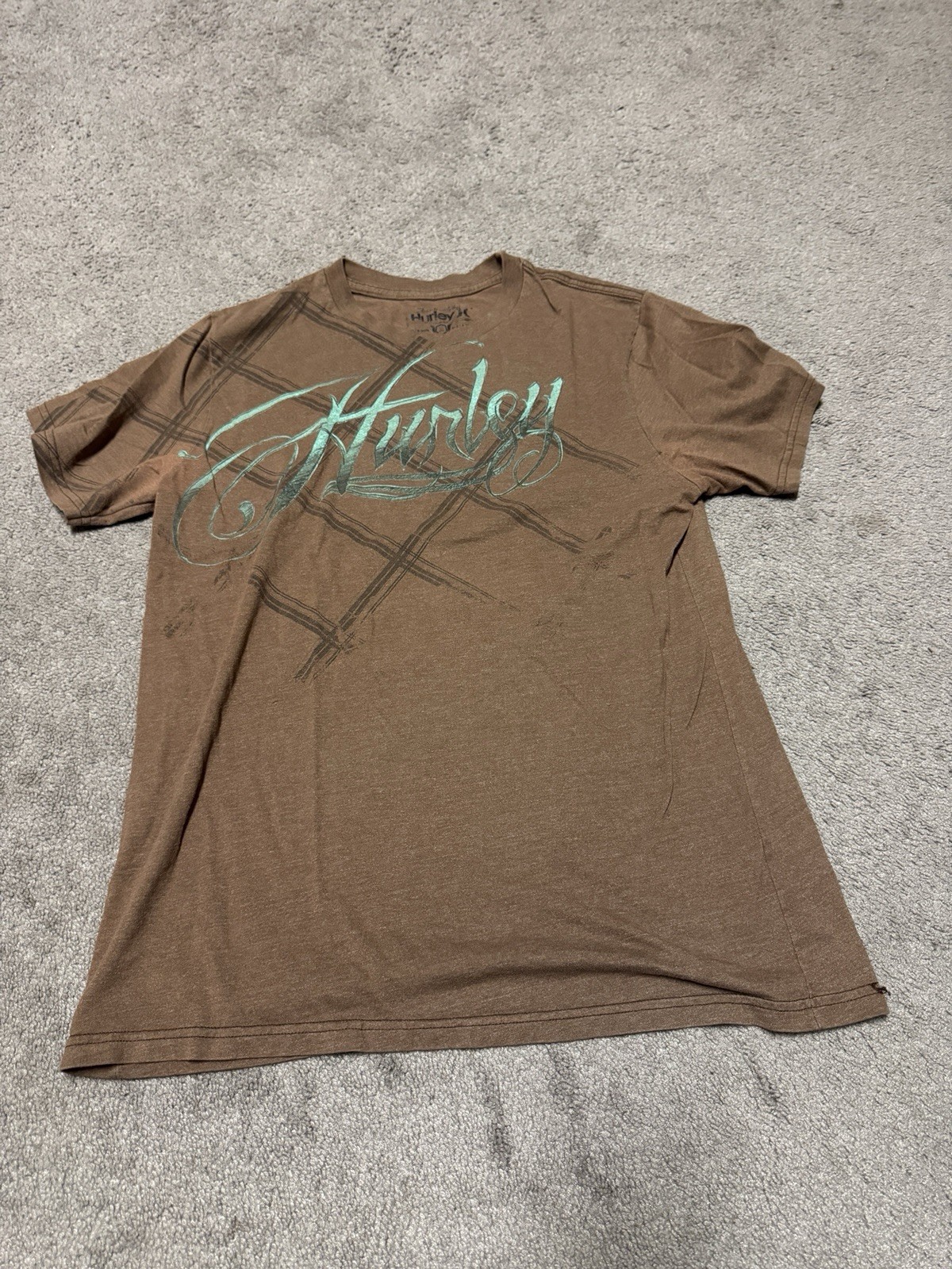 Hurley Brown Graphic T Shirt Grunge Y2K Size S/M